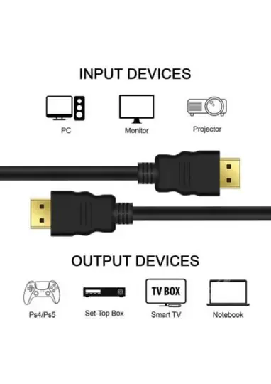 HDMI Kablo 4K 3D Ağ Destekli Altın Uçlu 4K 60Hz 18G Bps Ultra Hd 4K Ethernet HDMI Kablosu - 1.8 mt