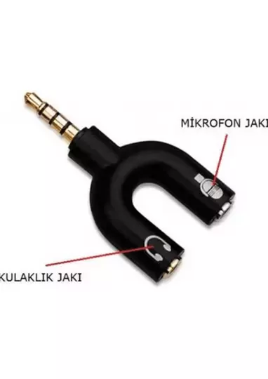 Kulaklık Mikrofon Birleştirici Adaptör 3.5mm Ayırıcı Aparat