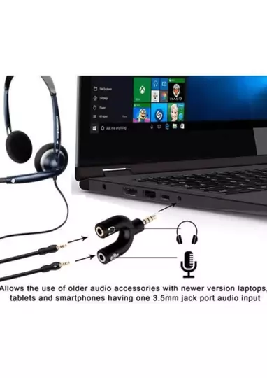 Kulaklık Mikrofon Birleştirici Adaptör 3.5mm Ayırıcı Aparat