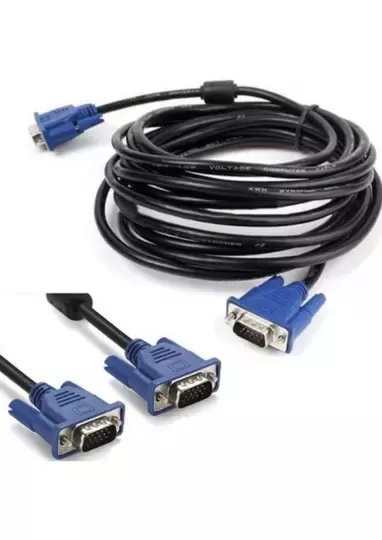 10M Orjinal VGA Görüntü Kablosu Projeksiyon Ekran Monitör LCD Tv - 10 Metre