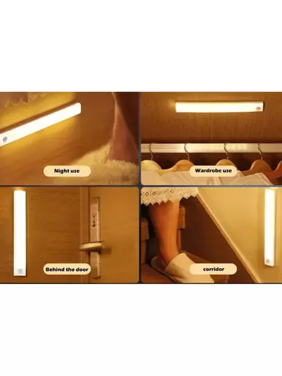 Hareket Sensörlü Tüp Ledli Şarjlı Sarı Led Auto Mod Dolap Içi, Koridor, Tezgah Altı