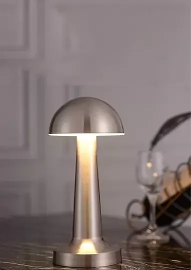 Lizbon 3 Işık Renkli Şarjlı Dim Edilebilir Masa Lambası Silver