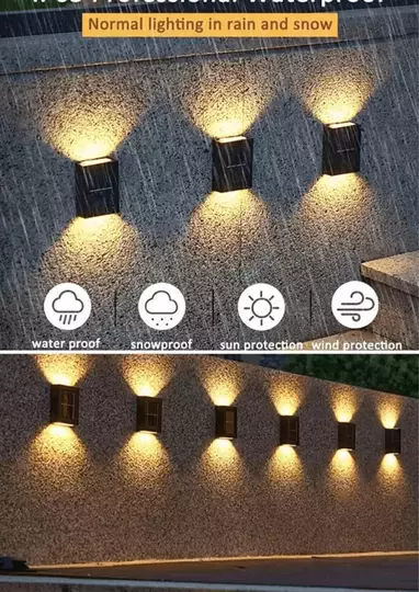 Tekli Yeni Model Solar Çift Taraflı Duvar Lambası Güneş Enerjili Aydınlatma Dekorasyon Aplik Işık Tekli Yeni Model Solar Çift Taraflı Duvar Lambası Güneş Enerjili Aydınlatma Dekorasyon Aplik Işık
