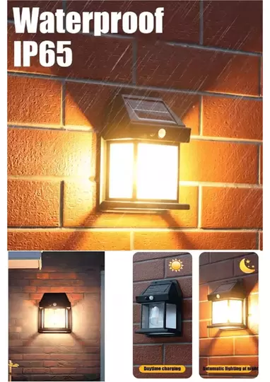 Suya Dayanıklı Hareket Sensörlü Güneş Enerjili Solar LED Dış Mekan Bahçe Lambası