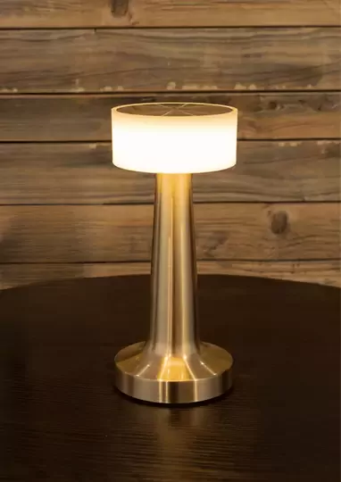Dekoratif Şarjlı Dokunmatik Led Masa Lambası Usb Kablolu Gece Lambası ve Abajur Altın