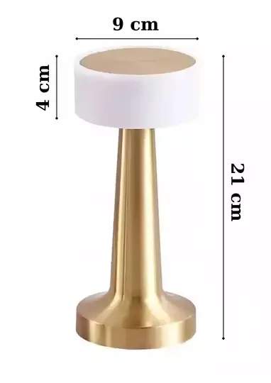 Dekoratif Şarjlı Dokunmatik Led Masa Lambası Usb Kablolu Gece Lambası ve Abajur Altın Dekoratif Şarjlı Dokunmatik Led Masa Lambası Usb Kablolu Gece Lambası ve Abajur Altın