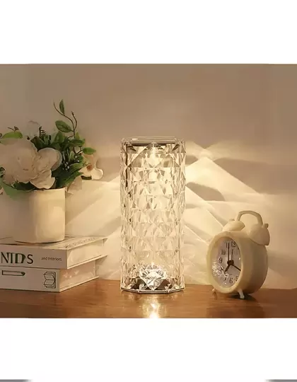 Kristal Elmas Led Dokunmatik Sensör Usb Şarjlı Masa Lambası RGB Gece Lambası