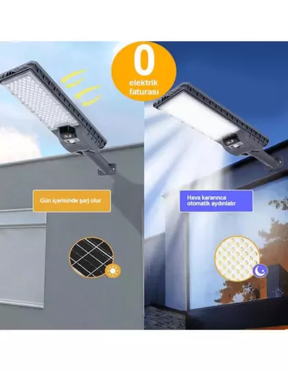400w Solar Güneş Enerjili Profesyonel Led Bahçe Aydınlatması Hareket Sensörlü Kumandalı 400w Solar Güneş Enerjili Profesyonel Led Bahçe Aydınlatması Hareket Sensörlü Kumandalı