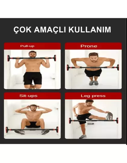 Yeni Nesil 95-125CM Kapı Barı Koridor Barfiksi Barfix Spor Aleti Demiri Barfiks Çubuğu