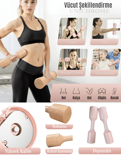 Kadınlar için Ayarlanabilir El Dambıl 5 LB Dambıl 2'li Set, 4'ü 1 Arada Küçük Dambıl Seti