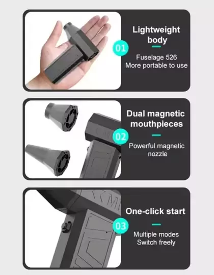 Çift Başlıklı Jet fanı | Mini Jet Fan | Super Power Turbo Fan | 130.000 RPM Yüksek Hızlı Mangal Fanı