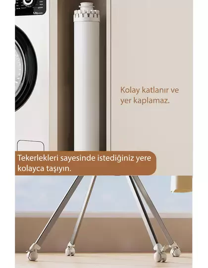 Katlanabilir Ahtapot Çamaşır Kurutma Askısı - Kule Çamaşır Askılığı Tekerlekli
