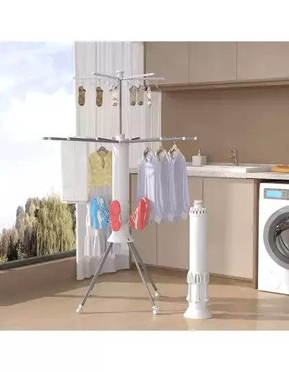 Katlanabilir Ahtapot Çamaşır Kurutma Askısı - Kule Çamaşır Askılığı Ek Ayakkabı Kurutmalığı