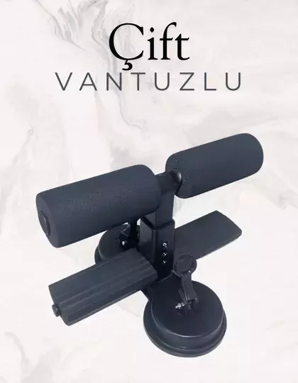 Çift Vantuzlu Mekik Çekme Metal Spor Aleti Ayak Destekli Karın Egzersizi Evde Spor Egzersiz