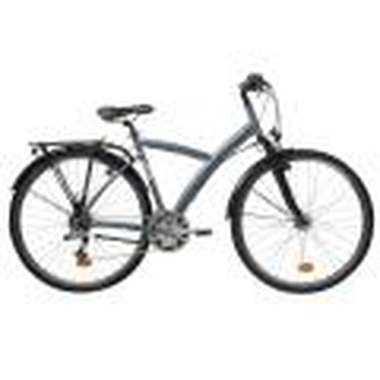 PORTBAGAJLI ŞEHİR BİSİKLETİ - GRİ / MAVİ - ORIGINAL 520 B'TWIN