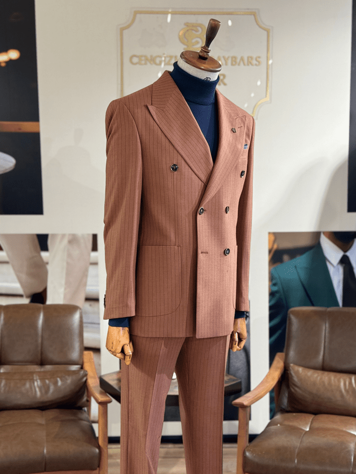 ÇİZGİLİ TORBA CEP KRUVAZE TAKIM ELBİSE