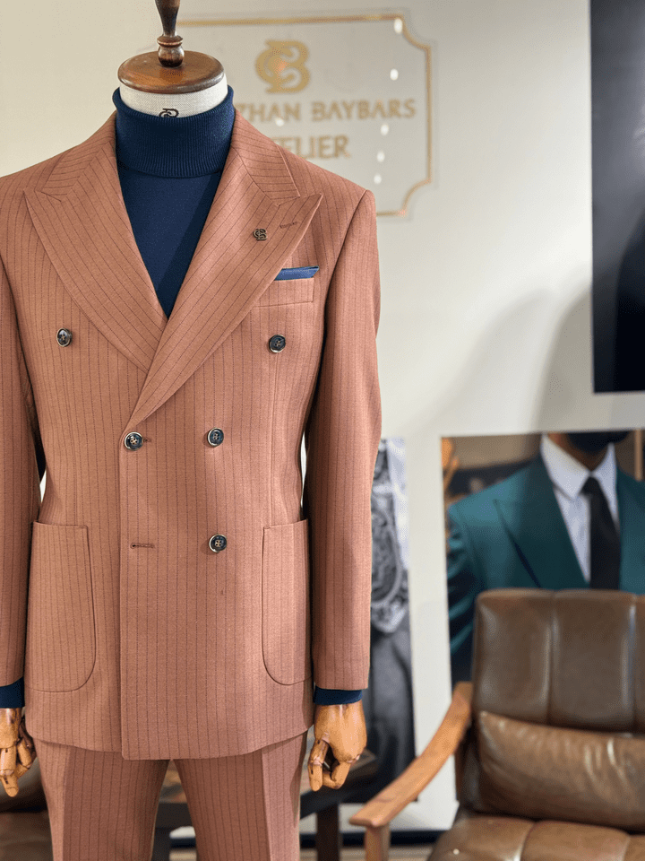 ÇİZGİLİ TORBA CEP KRUVAZE TAKIM ELBİSE