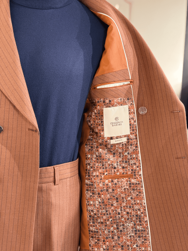 ÇİZGİLİ TORBA CEP KRUVAZE TAKIM ELBİSE