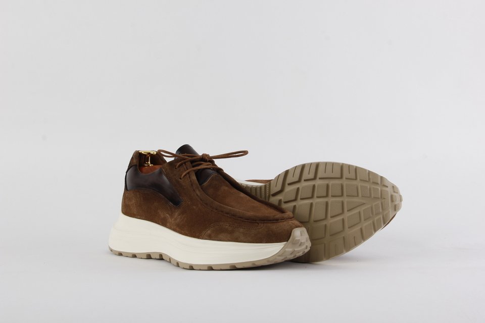 SARAÇLI DERİ SNEAKS CAMEL