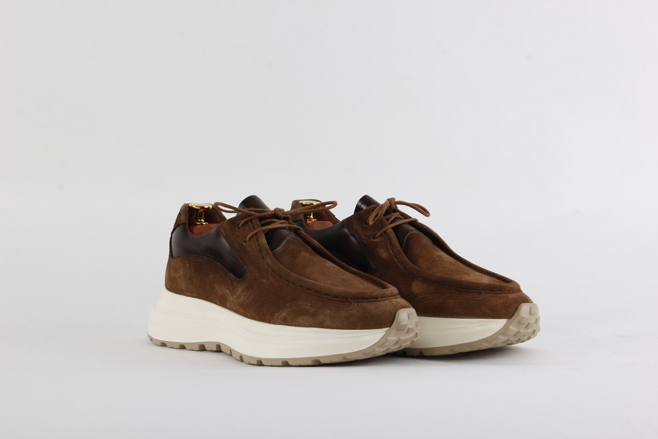 SARAÇLI DERİ SNEAKS CAMEL