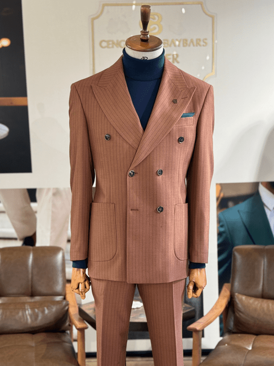 ÇİZGİLİ TORBA CEP KRUVAZE TAKIM ELBİSE