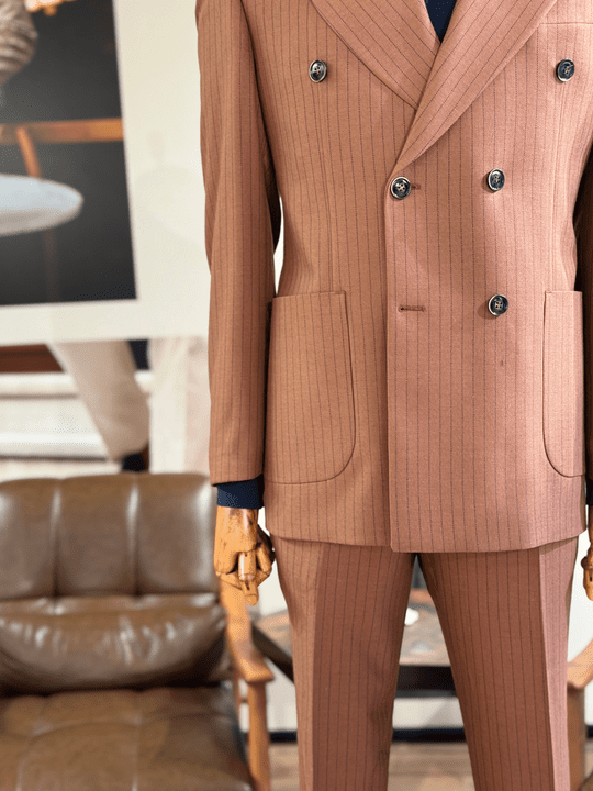 ÇİZGİLİ TORBA CEP KRUVAZE TAKIM ELBİSE