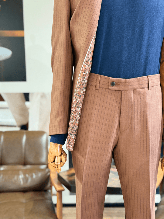 ÇİZGİLİ TORBA CEP KRUVAZE TAKIM ELBİSE