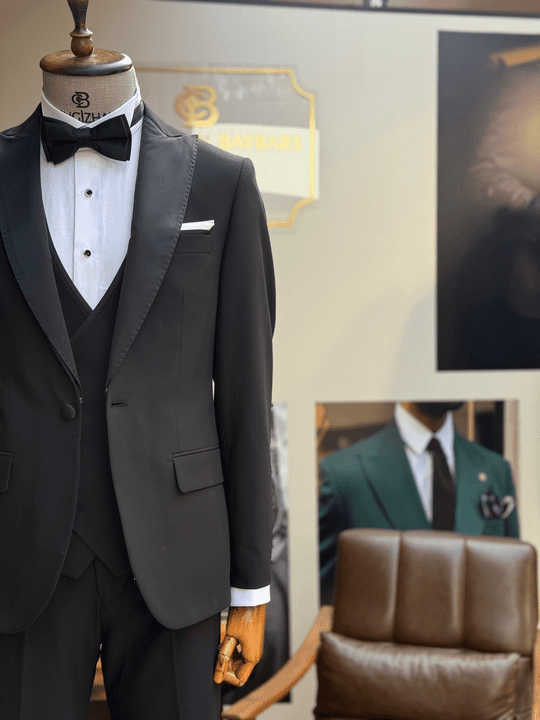 YELEKLİ SİVRİ YAKA DAMATLIK TAKIM ELBİSE