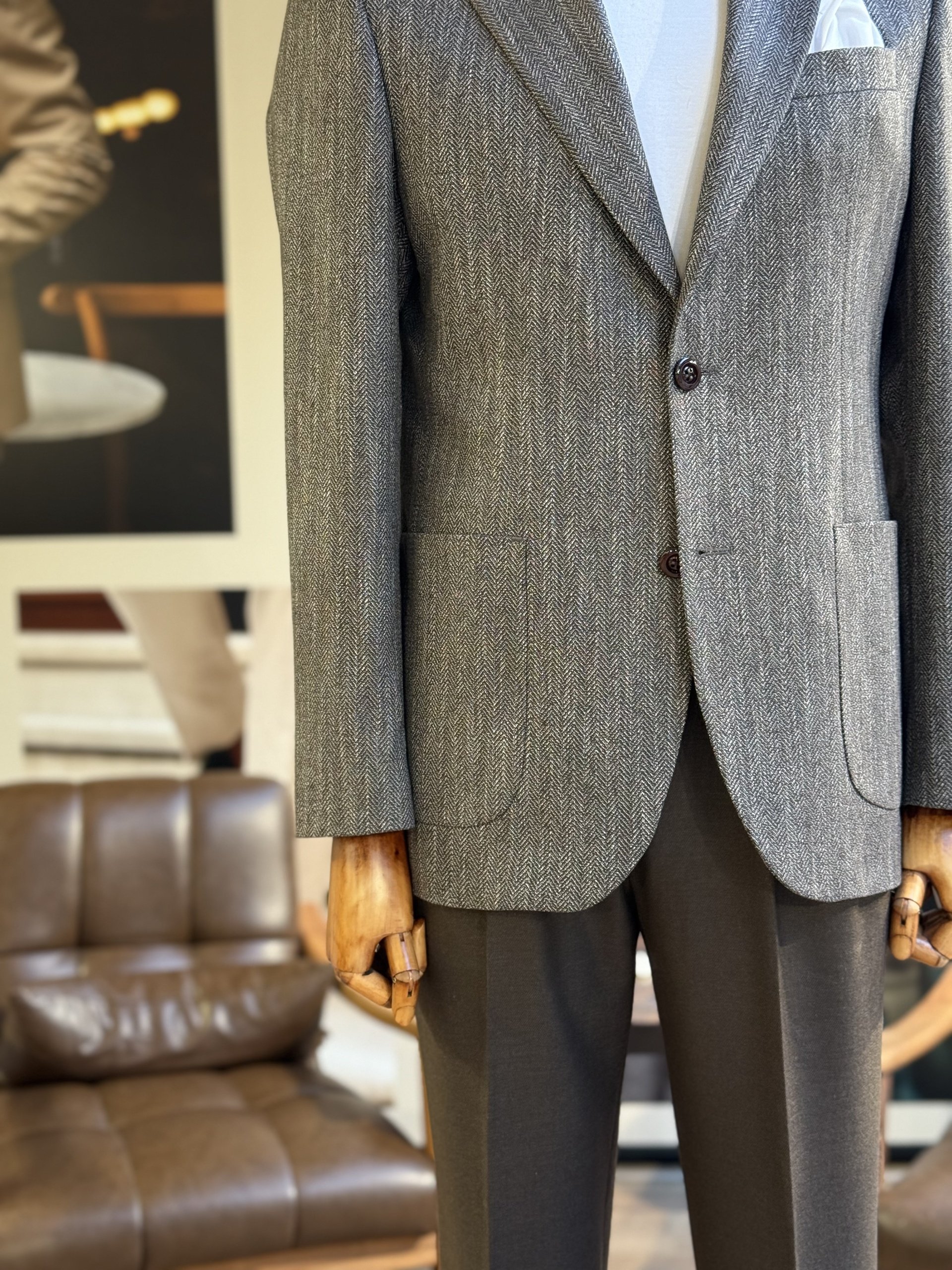 YARIM ASTARLI MONO YAKA TEK CEKET