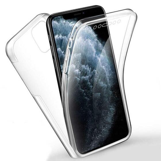 Apple iPhone 12 Pro Kılıf 360 Tam Koruma Şeffaf Silikon