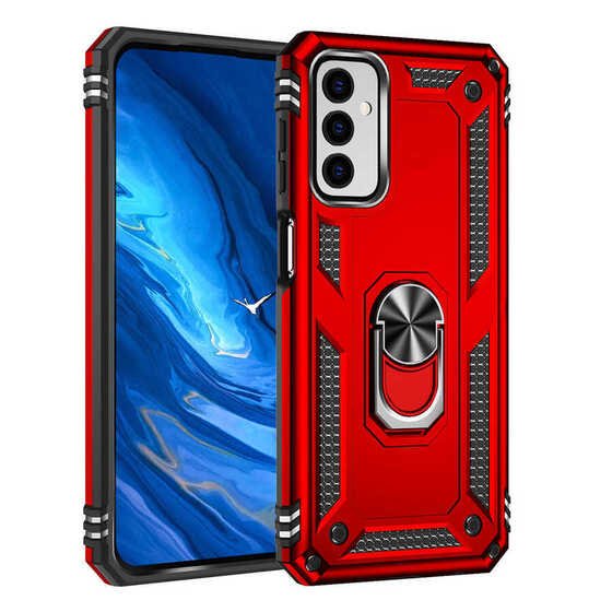 Galaxy M23 Kılıf Yüzüklü Standlı Manyetikli Armor Zırh