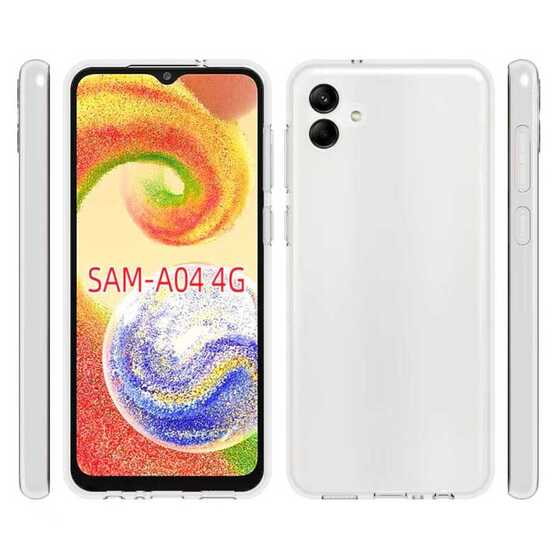 Galaxy A04 Kılıf İnce ve Esnek Şeffaf Süper Silikon