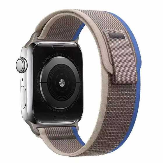 Apple Watch 7 45mm Renkli ​​​​KRD-77 Örgülü Hasır Tokalı Kordon