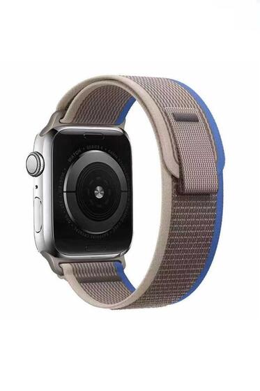 Apple Watch 7 45mm Renkli ​​​​KRD-77 Örgülü Hasır Tokalı Kordon