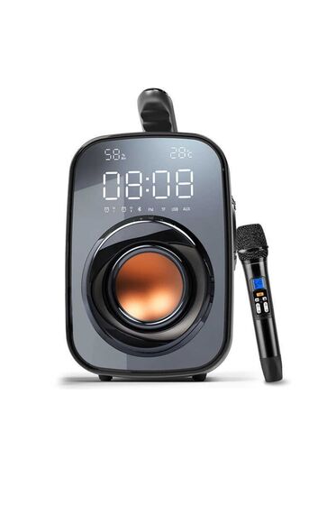 Sh25 Taşınabilir Kablosuz Bluetooth Hoparlör - Harici Mikrofonlu & Dijital Saat & Fm Radyo