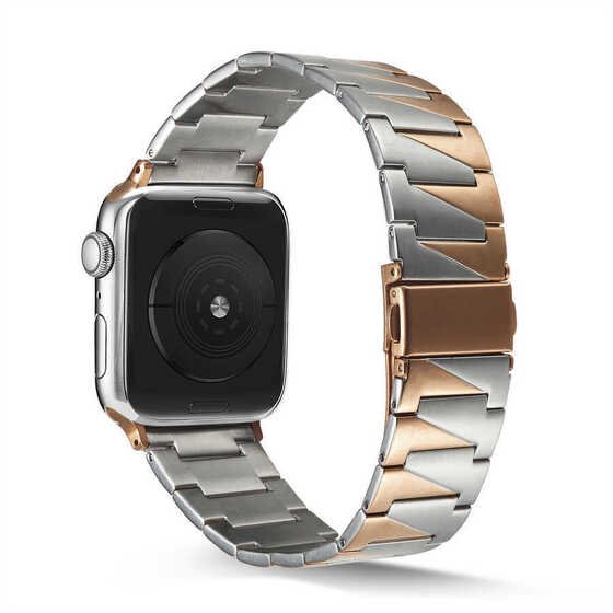 Apple Watch 44mm Uyumlu Kordon KRD-48 Metal Kordon