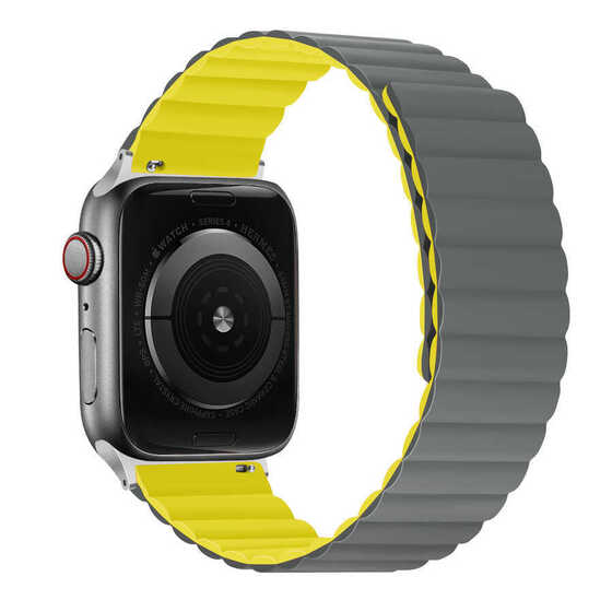 ​​​Apple Watch Ultra 49mm Uyumlu KRD-52 Çift Renk Dizayn Mıknatıslı Kordon