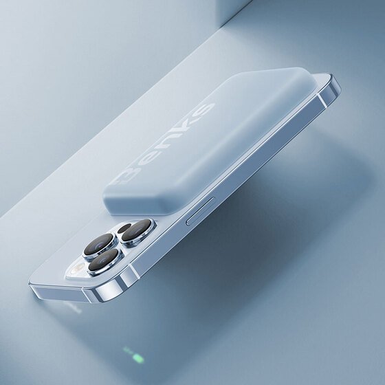 Magsafe Powerbank Benks MP10 İnce Tasarımlı Powerbank 6000mAh Mavi