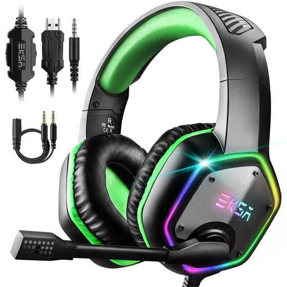 Eksa E1000S Gaming Kulaklık Oyuncu Kulaklığı 7.1 Surround RGB Led 3.5 mm & Mikrofon