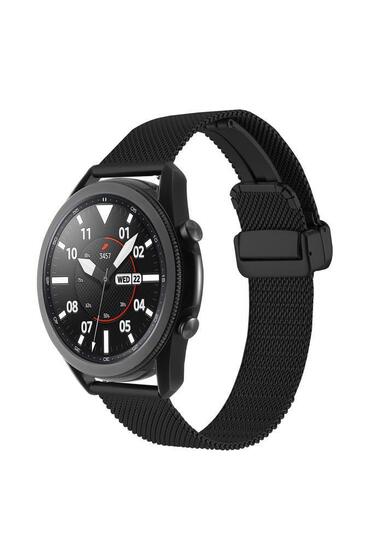 Galaxy Watch 46mm Uyumlu KRD-85 Metal Otomatik Mekanizmalı Klips Kordon