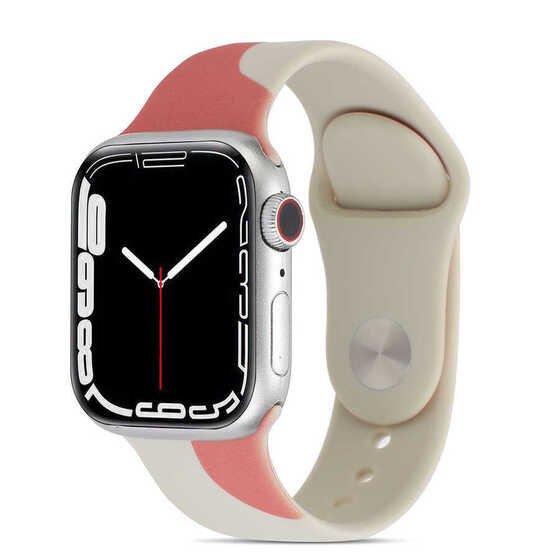 Apple Watch 38mm KRD-62 Suya Dayanıklı Renkli Desenli Silikon Kordon