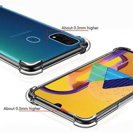 Galaxy M31 Köşeleri Airbagli Antişok Ultra Koruma Şeffaf Kılıf