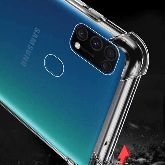 Galaxy M31 Köşeleri Airbagli Antişok Ultra Koruma Şeffaf Kılıf