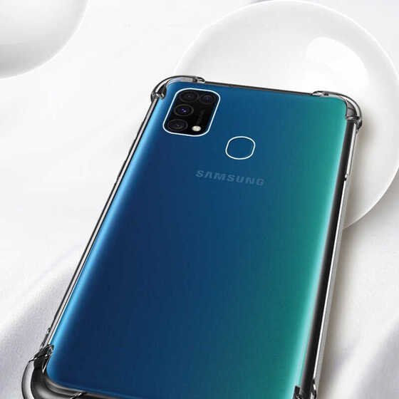 Galaxy M31 Köşeleri Airbagli Antişok Ultra Koruma Şeffaf Kılıf