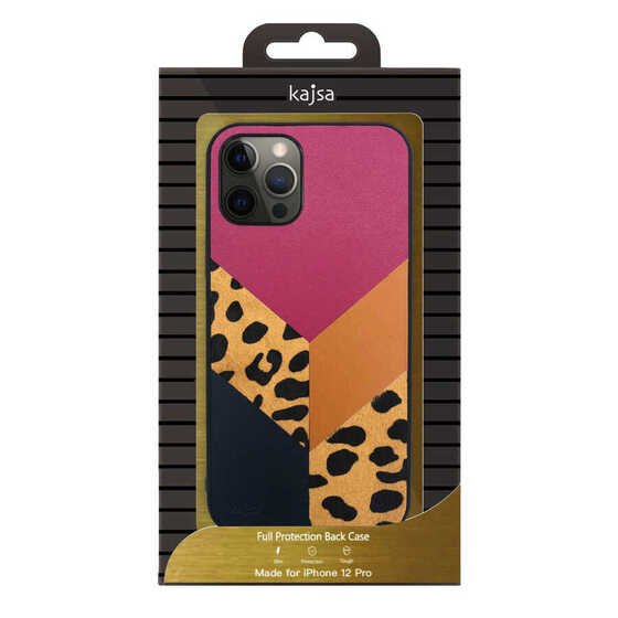 Apple iPhone 12 Kılıf Kajsa Glamorous Serisi Leopard Combo Kapak