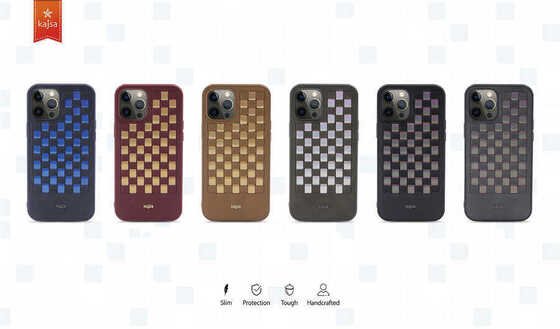 Apple iPhone 12 Kılıf Kajsa Preppie Serisi Spotlight Woven Kapak