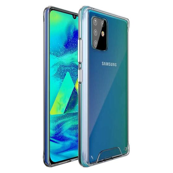 Galaxy Note 10 Lite Kenarları Silikon Yüzeyi Sert Şeffaf Kılıf