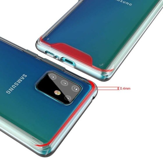 Galaxy Note 10 Lite Kenarları Silikon Yüzeyi Sert Şeffaf Kılıf