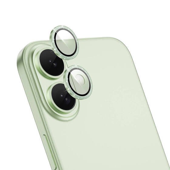 Apple iPhone 16 Plus Wiwu LG-006 Diamond Lens Guard Kolay Uygulama Aparatlı Kamera Lens Koruyucu