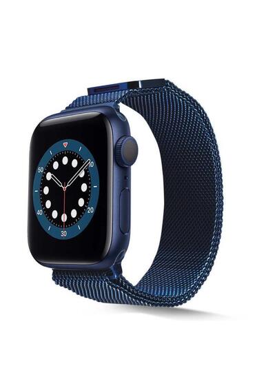 Apple Watch Ultra 49mm Uyumlu KRD-01 Metal Kasa Tel Örgü Mıknatıslı Kordon